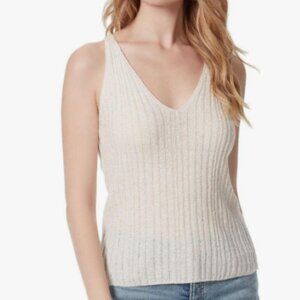 Jessica Simpson Edith Sweater Tank Top, Size‎ XL, White Racerback V-Neck, NEW